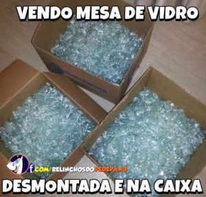 piada mesa de vidro